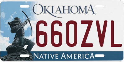 OK license plate 660ZVL