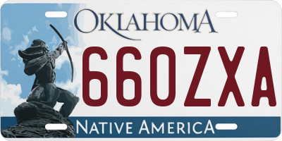 OK license plate 660ZXA