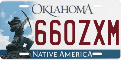 OK license plate 660ZXM