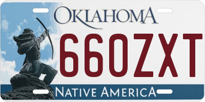 OK license plate 660ZXT