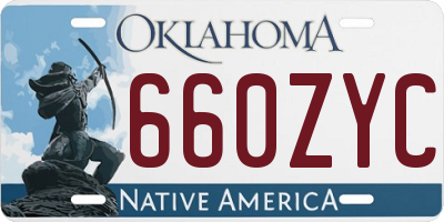 OK license plate 660ZYC
