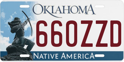 OK license plate 660ZZD