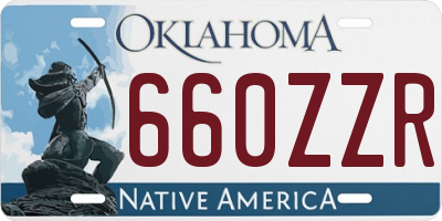 OK license plate 660ZZR