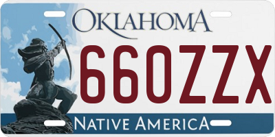 OK license plate 660ZZX