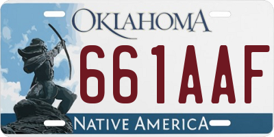 OK license plate 661AAF