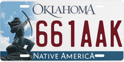 OK license plate 661AAK