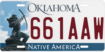 OK license plate 661AAW