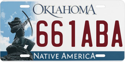 OK license plate 661ABA