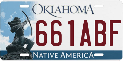 OK license plate 661ABF