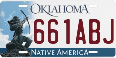 OK license plate 661ABJ