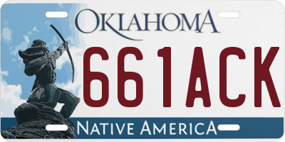 OK license plate 661ACK