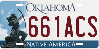 OK license plate 661ACS