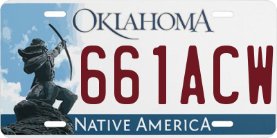 OK license plate 661ACW