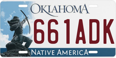 OK license plate 661ADK
