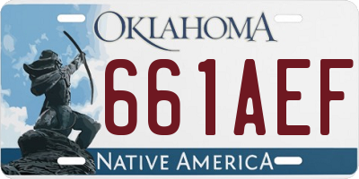OK license plate 661AEF