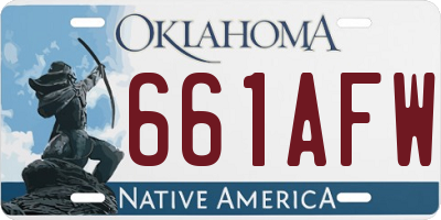 OK license plate 661AFW