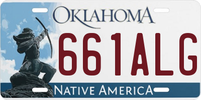 OK license plate 661ALG