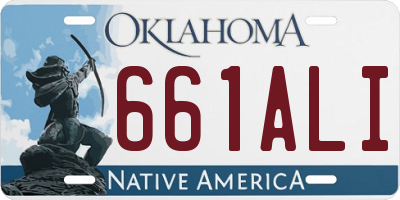 OK license plate 661ALI