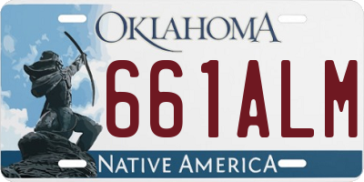 OK license plate 661ALM