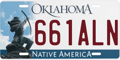 OK license plate 661ALN