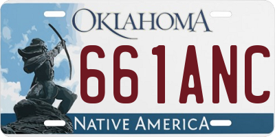 OK license plate 661ANC