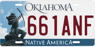 OK license plate 661ANF