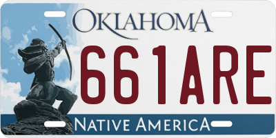 OK license plate 661ARE