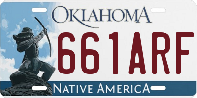 OK license plate 661ARF
