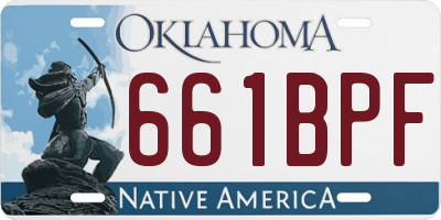 OK license plate 661BPF