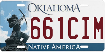 OK license plate 661CIM