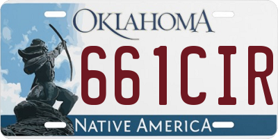 OK license plate 661CIR