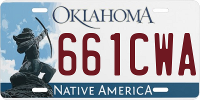 OK license plate 661CWA