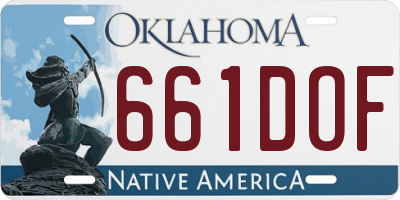OK license plate 661DOF