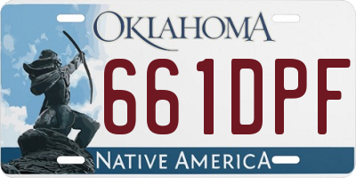 OK license plate 661DPF