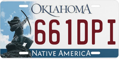 OK license plate 661DPI