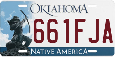 OK license plate 661FJA