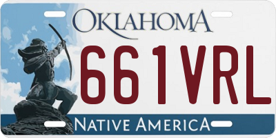 OK license plate 661VRL