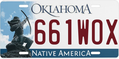 OK license plate 661WOX