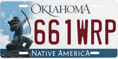 OK license plate 661WRP
