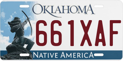 OK license plate 661XAF