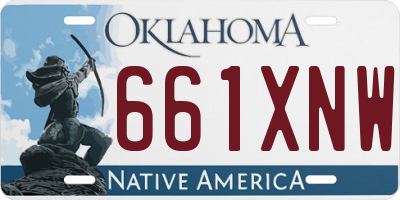 OK license plate 661XNW