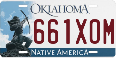 OK license plate 661XOM
