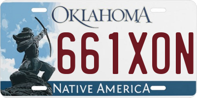 OK license plate 661XON