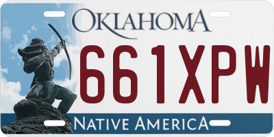 OK license plate 661XPW