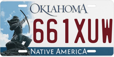 OK license plate 661XUW