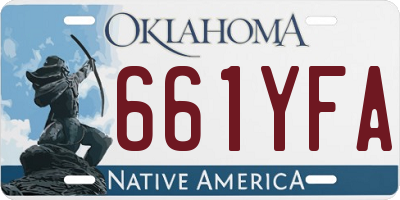 OK license plate 661YFA