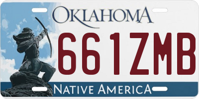 OK license plate 661ZMB