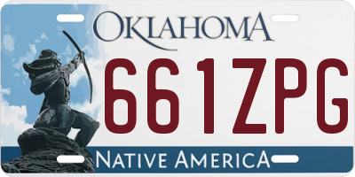 OK license plate 661ZPG