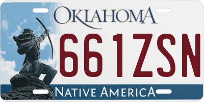 OK license plate 661ZSN
