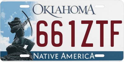 OK license plate 661ZTF